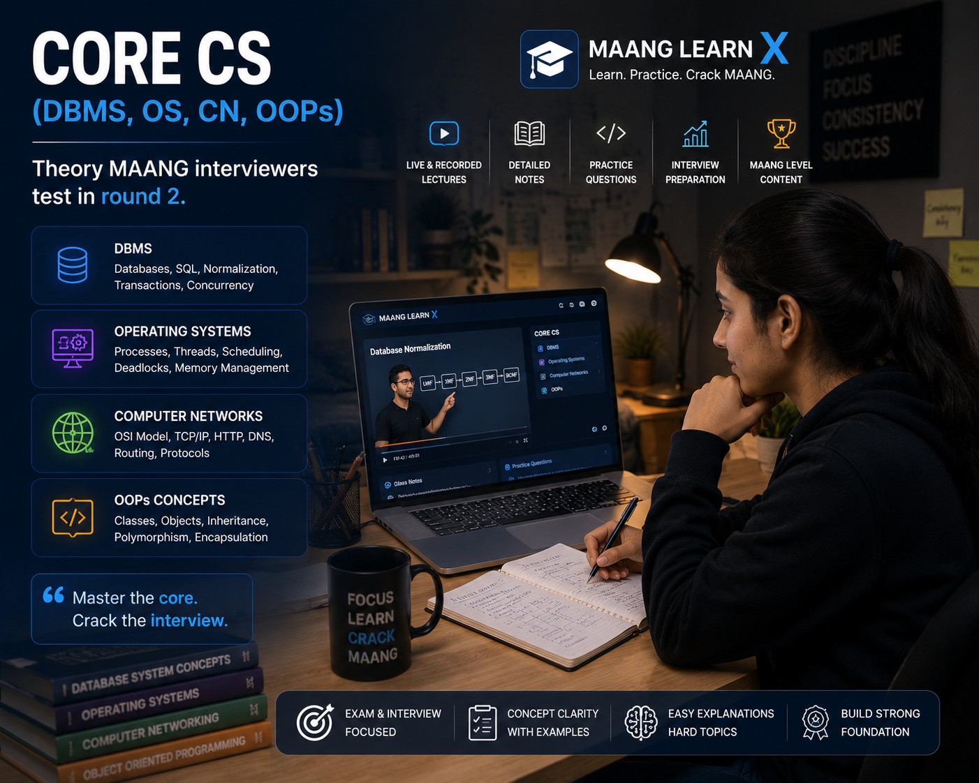 Core CS (DBMS, OS, CN, OOPs)